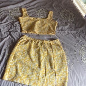 Shein yellow skirt and top set NEVER WORN